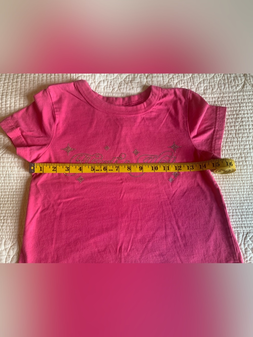 Paris Hilton "That's Hot" Rhinestone Pink Crop T-Shirt - Picture 6 of 6